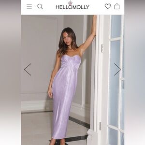 Hello Molly CHASE THE BLUES MAXI DRESS LILAC. Size Small. New w tags